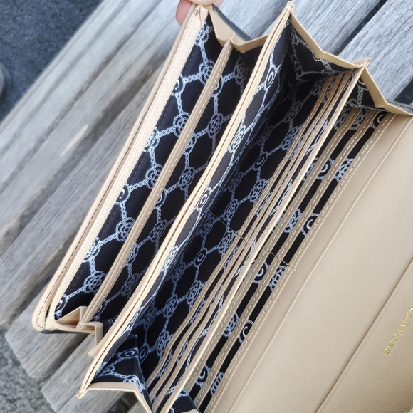 Clathas wallet Leather Beige/Black NWOT - Picture 7 of 8